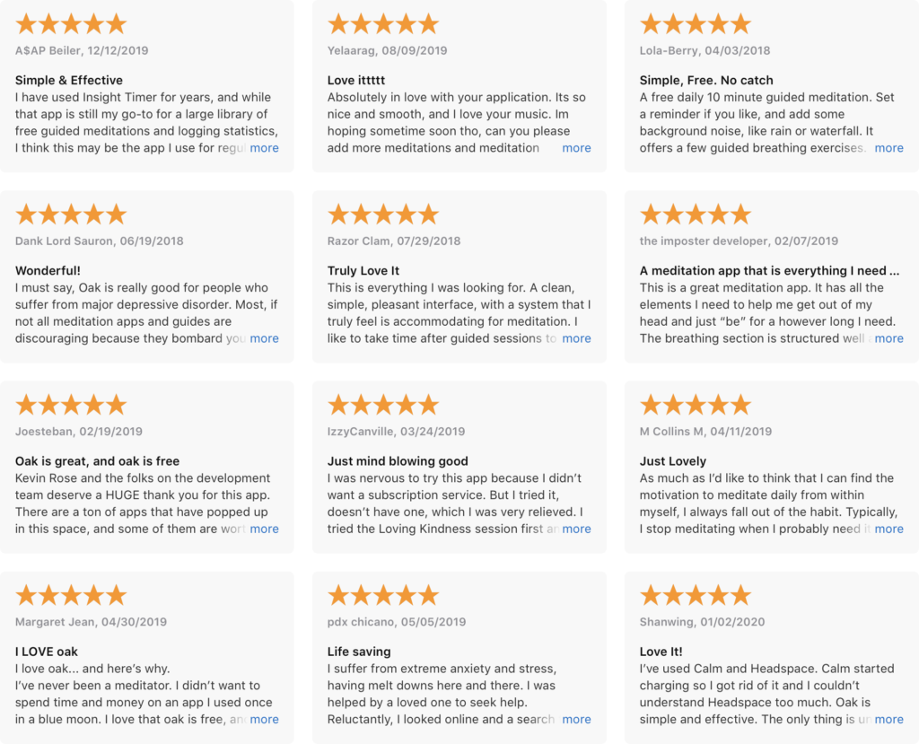An overview of 5-star ratings on Apple's App Store