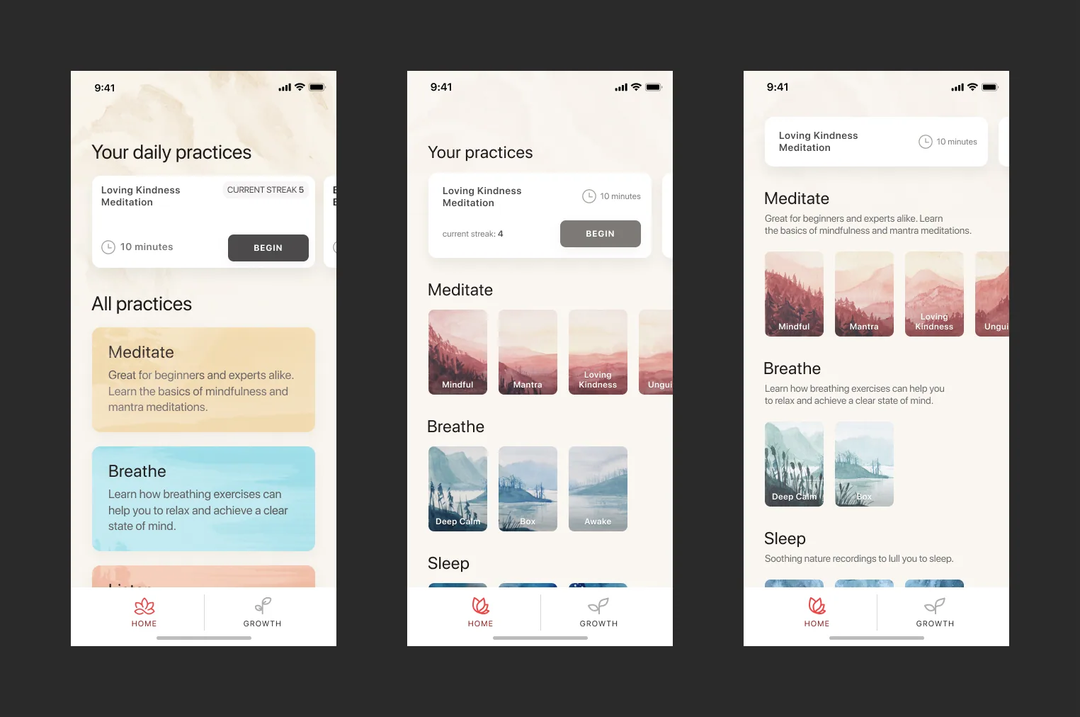Oak's UI was created in Figma and then handed over to the developer