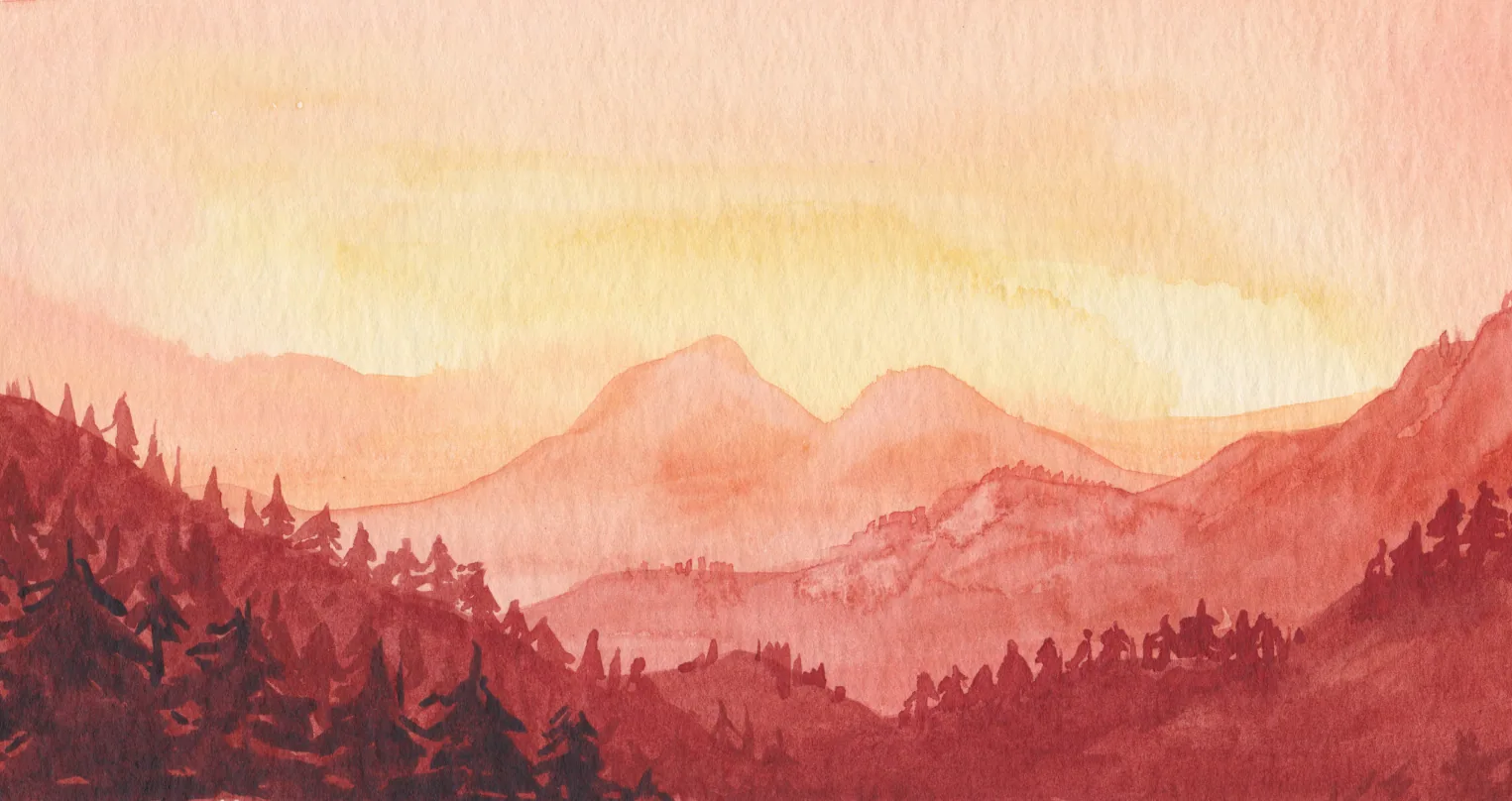 A hand-painted background for Oak's meditation screen